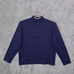 Greyson Pullover Mens XL Blue 1/4 Zip Long Sleeve Golf Stretch Mock Neck Top